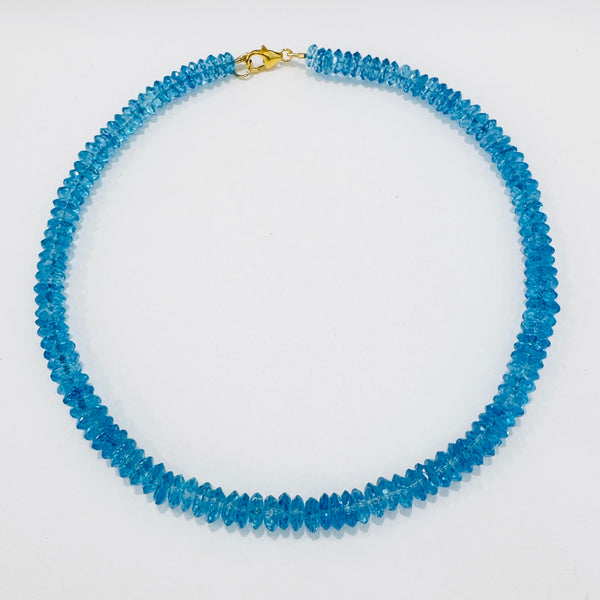 blue topaz german cut necklace