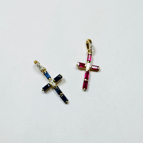 gemstone cross pendant