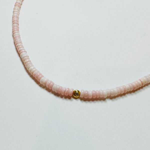 smooth conch necklace with diamond bead