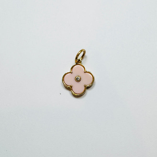 bezel flower pendant, 13 mm