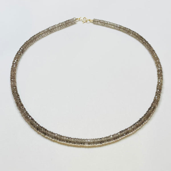 smokey topaz heishi necklace