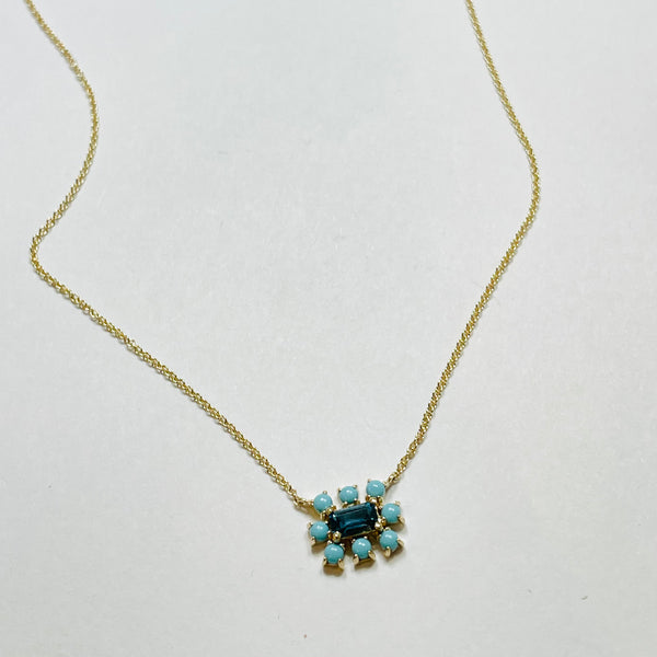 topaz and blue sapphire necklace