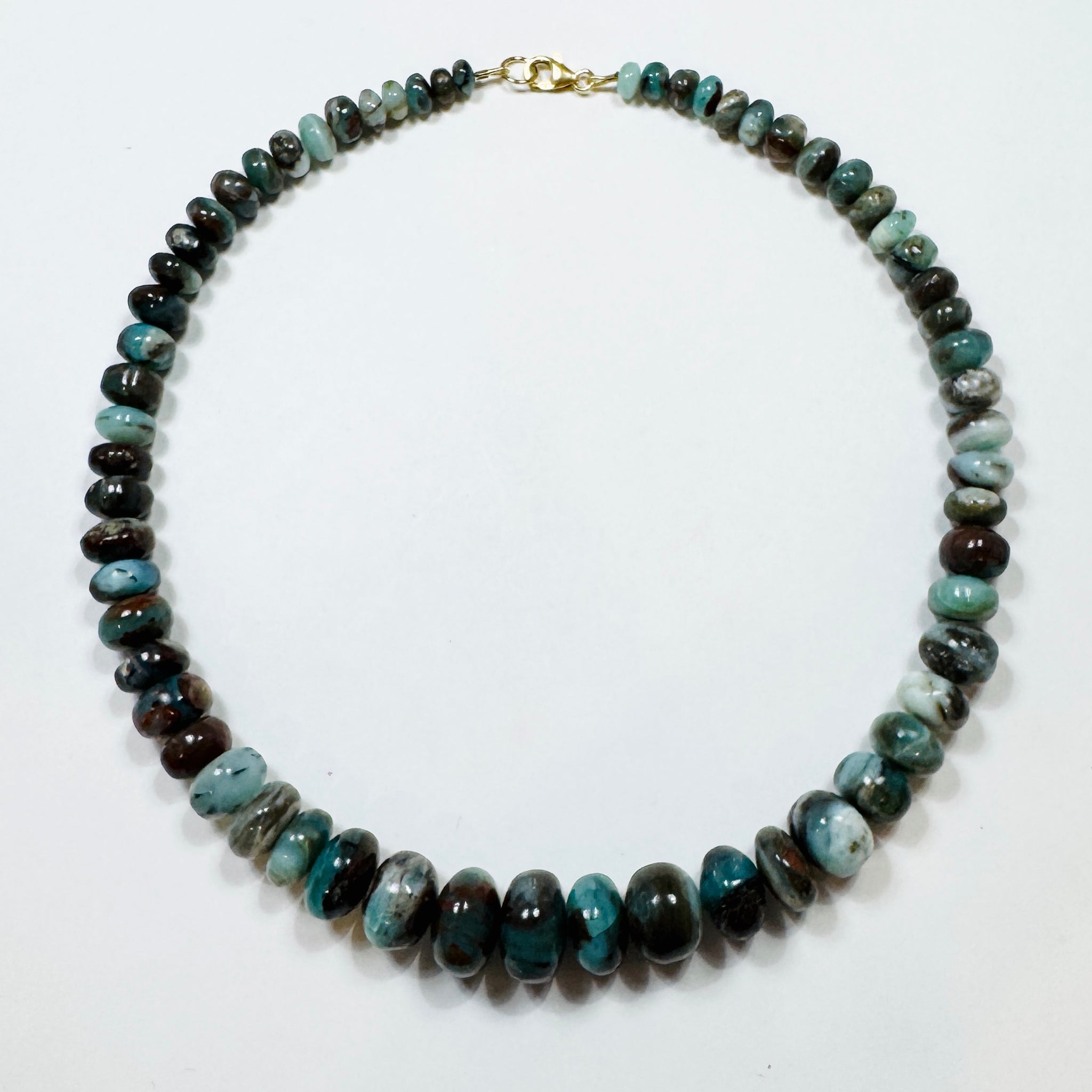 marbled Peruvian opal graduated necklace