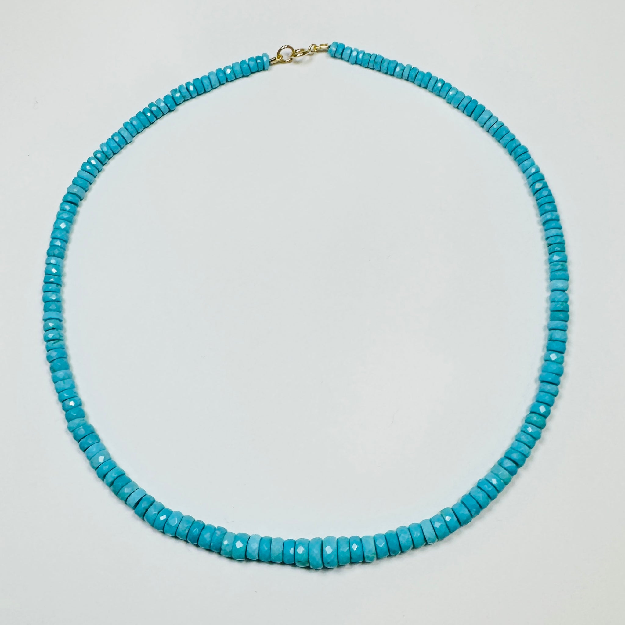 turquoise heishi necklace, light