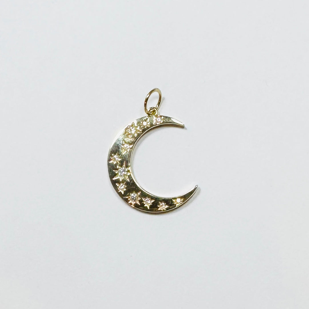 stampped moon pendant