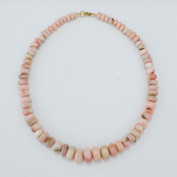 pink opal graduated candy necklace with matrix inclusions