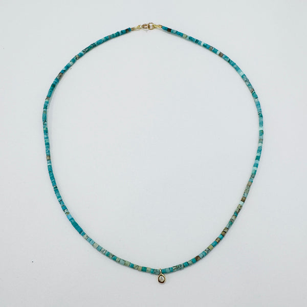delicate necklace with gypsy set diamond