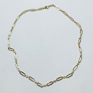 bezel set diamond paperclip necklace