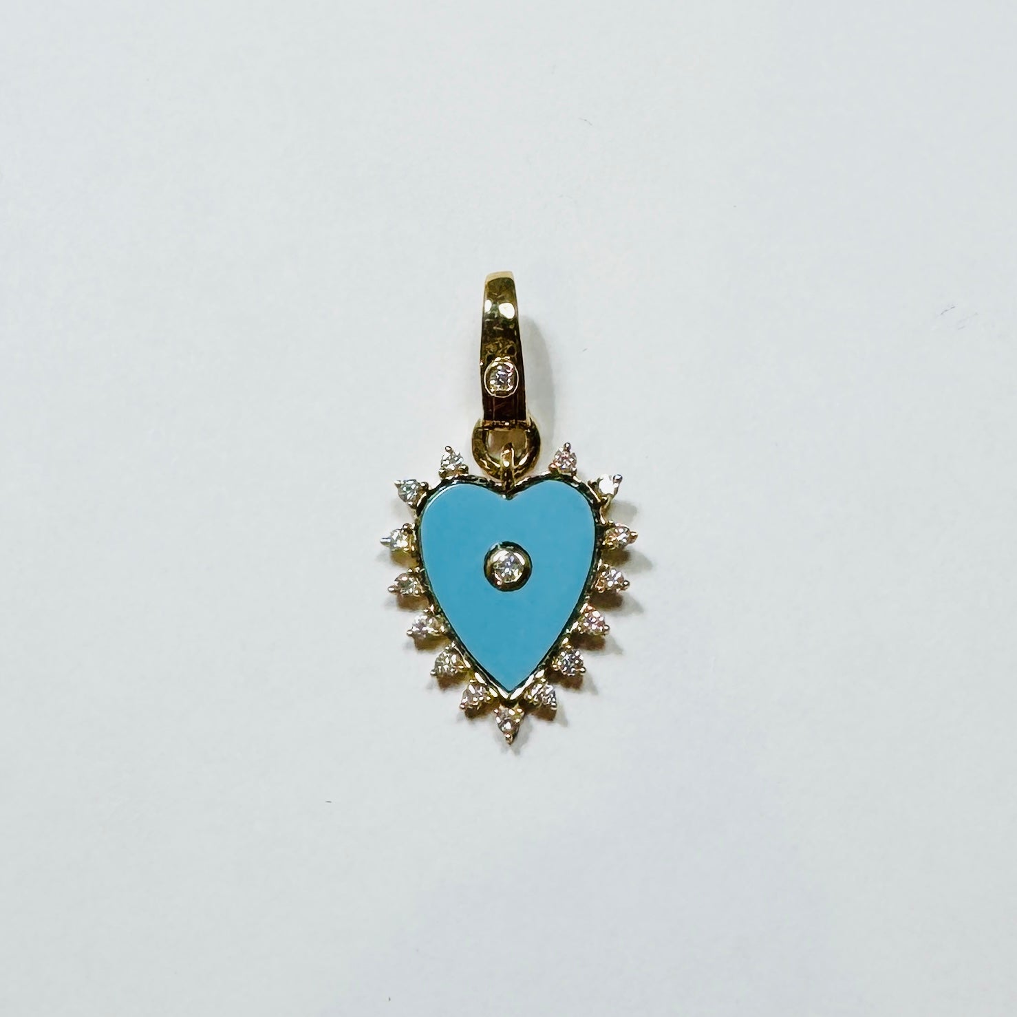 turquoise spike heart pendant