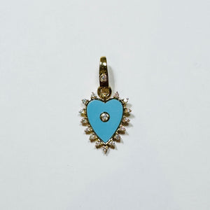 turquoise spike heart pendant