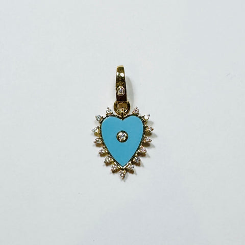 turquoise spike heart pendant