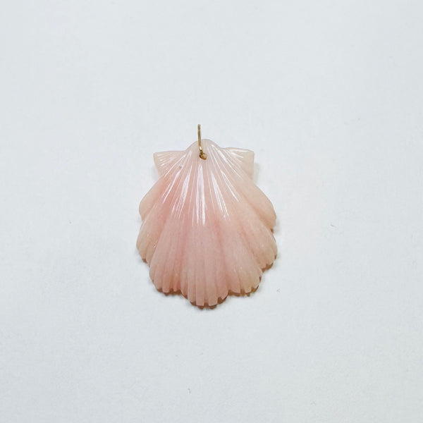 gemstone scallop shell pendant
