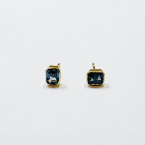 bezel sapphire studs