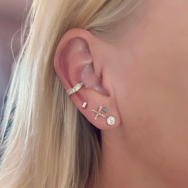 channel set diamond ear cuff
