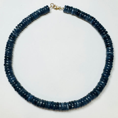 kyanite barrel necklace