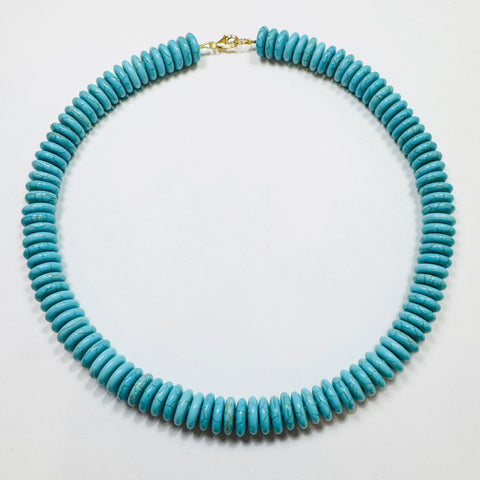 turquoise howlite barrel candy necklace