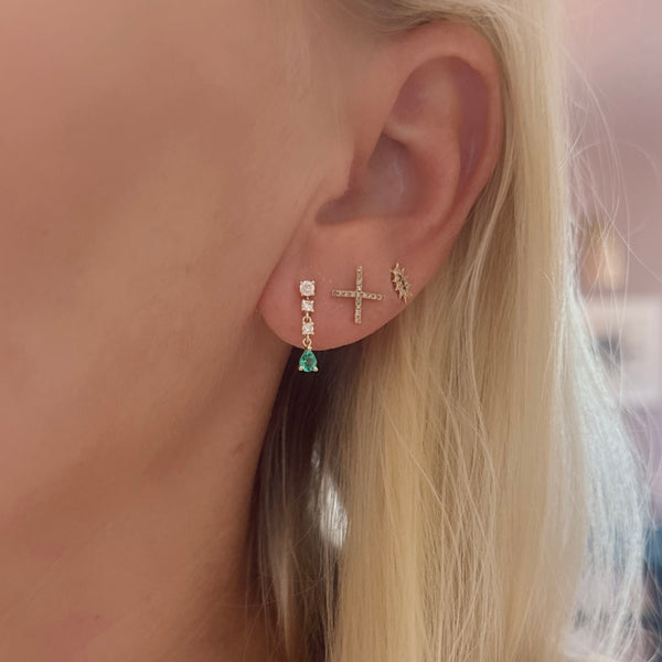 emerald and diamond earrings