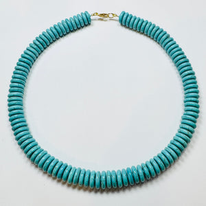 turquoise magnesite barrel candy necklace