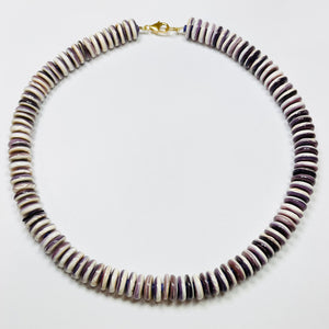 wampum quahog shell statement necklace