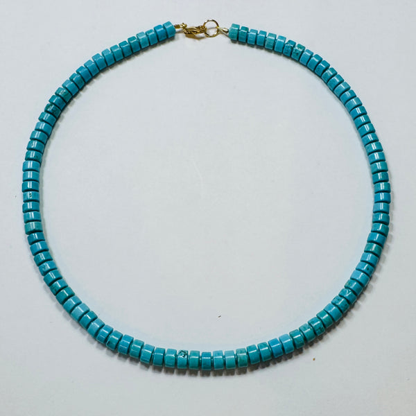 turquoise barrel candy necklace