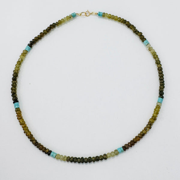 grossular garnet and turquoise necklace