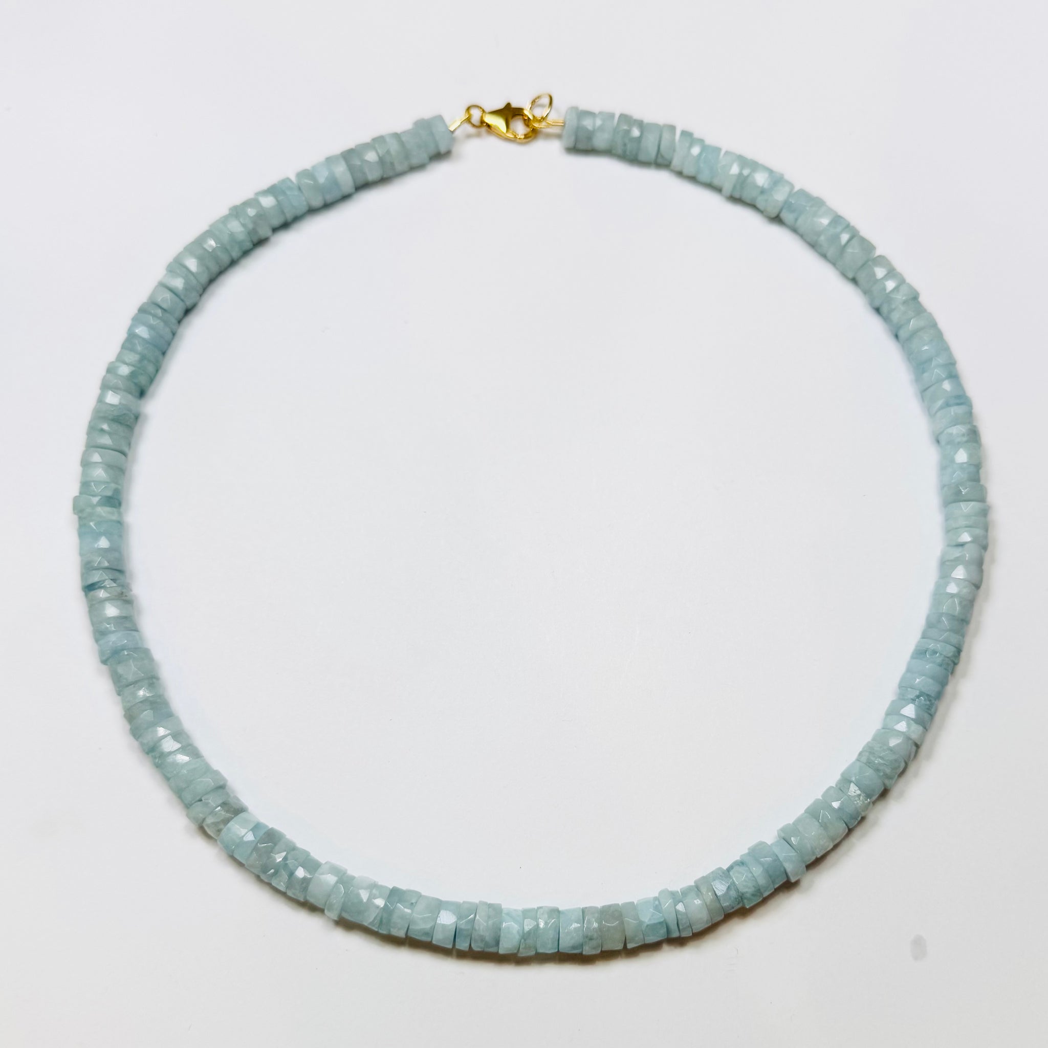 blue opal heishi cut candy necklace