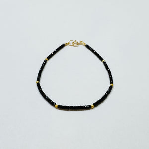 gemstone and gold nugget bracelet