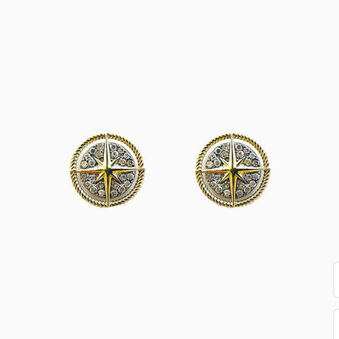 two tone zodiac studs