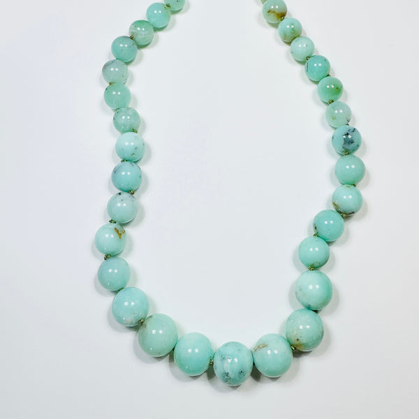 knotted gumball chrysoprase necklace, graduated