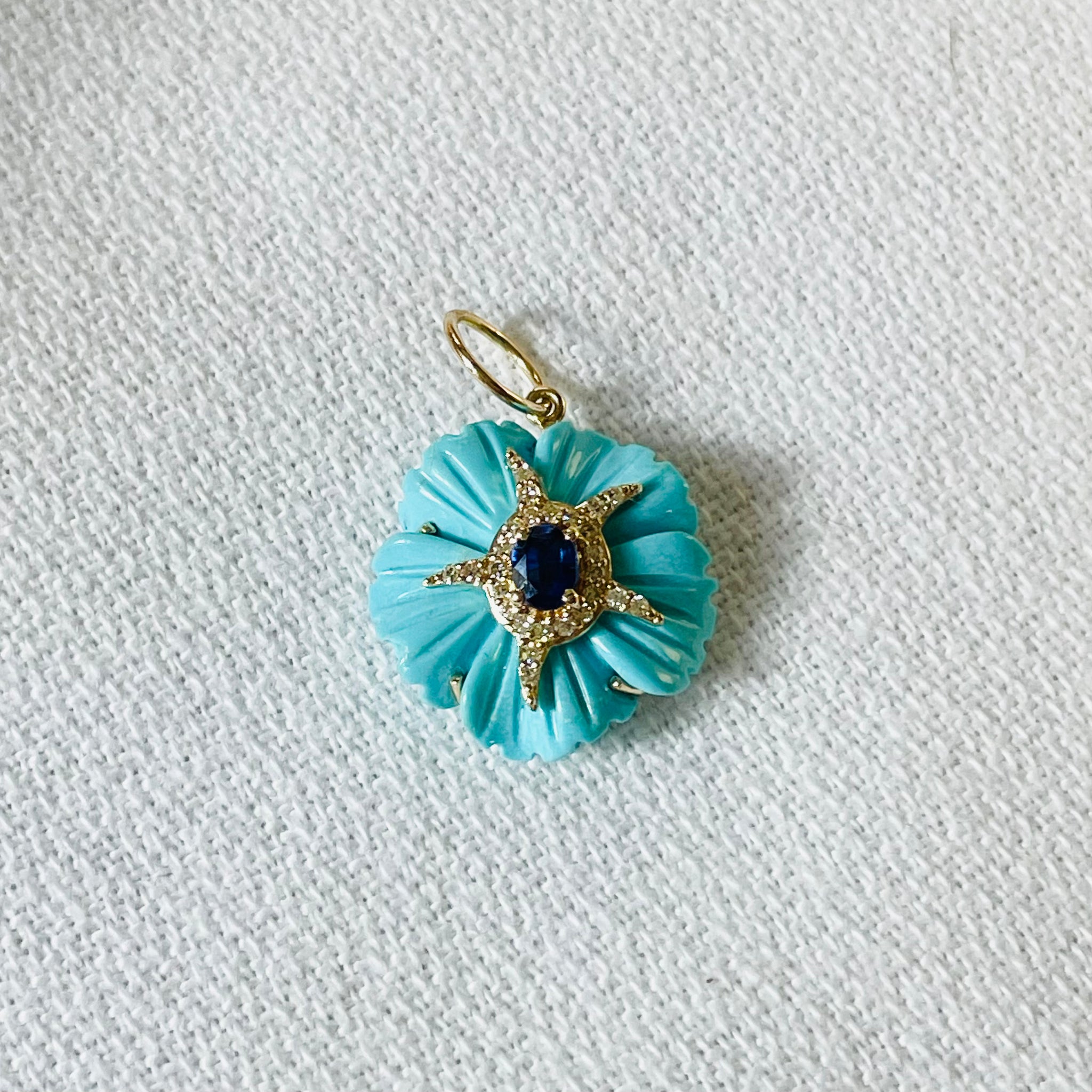 turquoise flower pendant