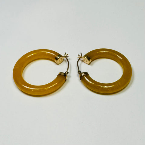 citrine hoops, 30mm