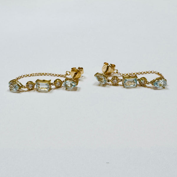 blue topaz earrings with jacket