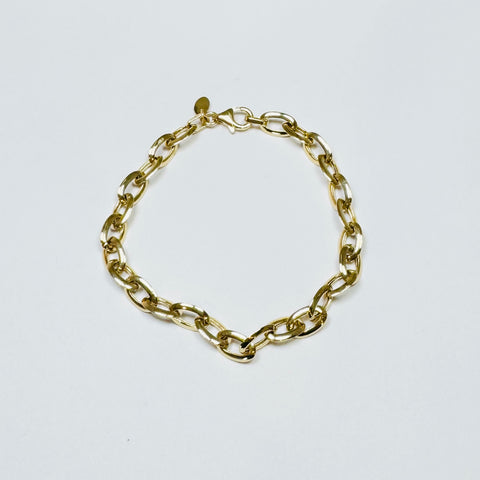 14k gold oval chain bracelet