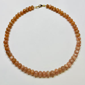peach moonstone candy necklace