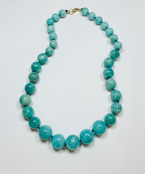 knotted gumball amazonite necklace
