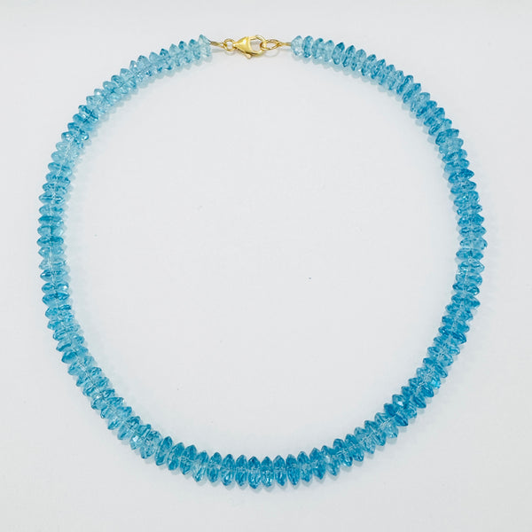 blue topaz german cut necklace
