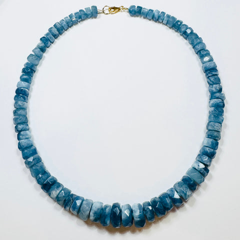 geometric aquamarine statement necklace