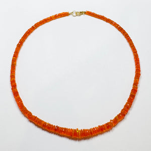 faceted orange Ethiopian opal candy necklace