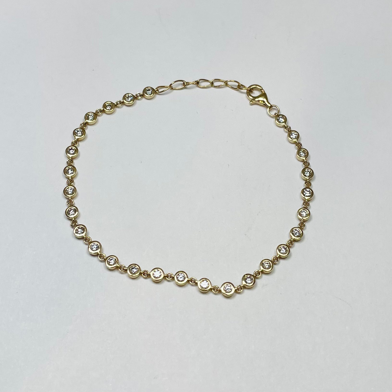 bezel set diamond chain bracelet