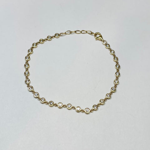 bezel set diamond chain bracelet