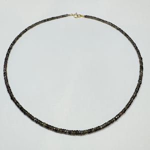 espresso sapphire heishi necklace