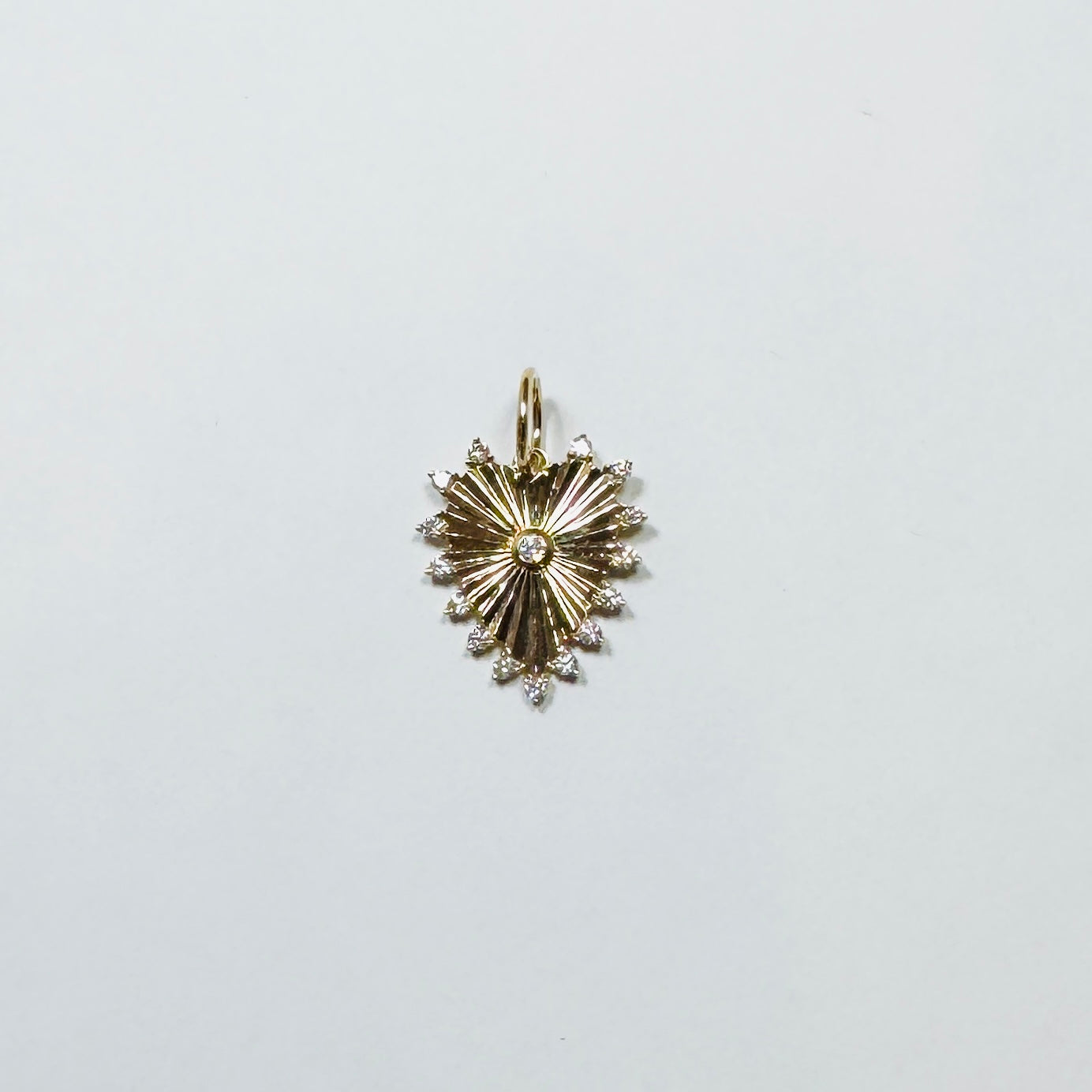 fluted spike heart pendant
