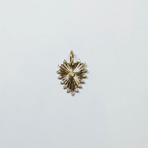 fluted spike heart pendant