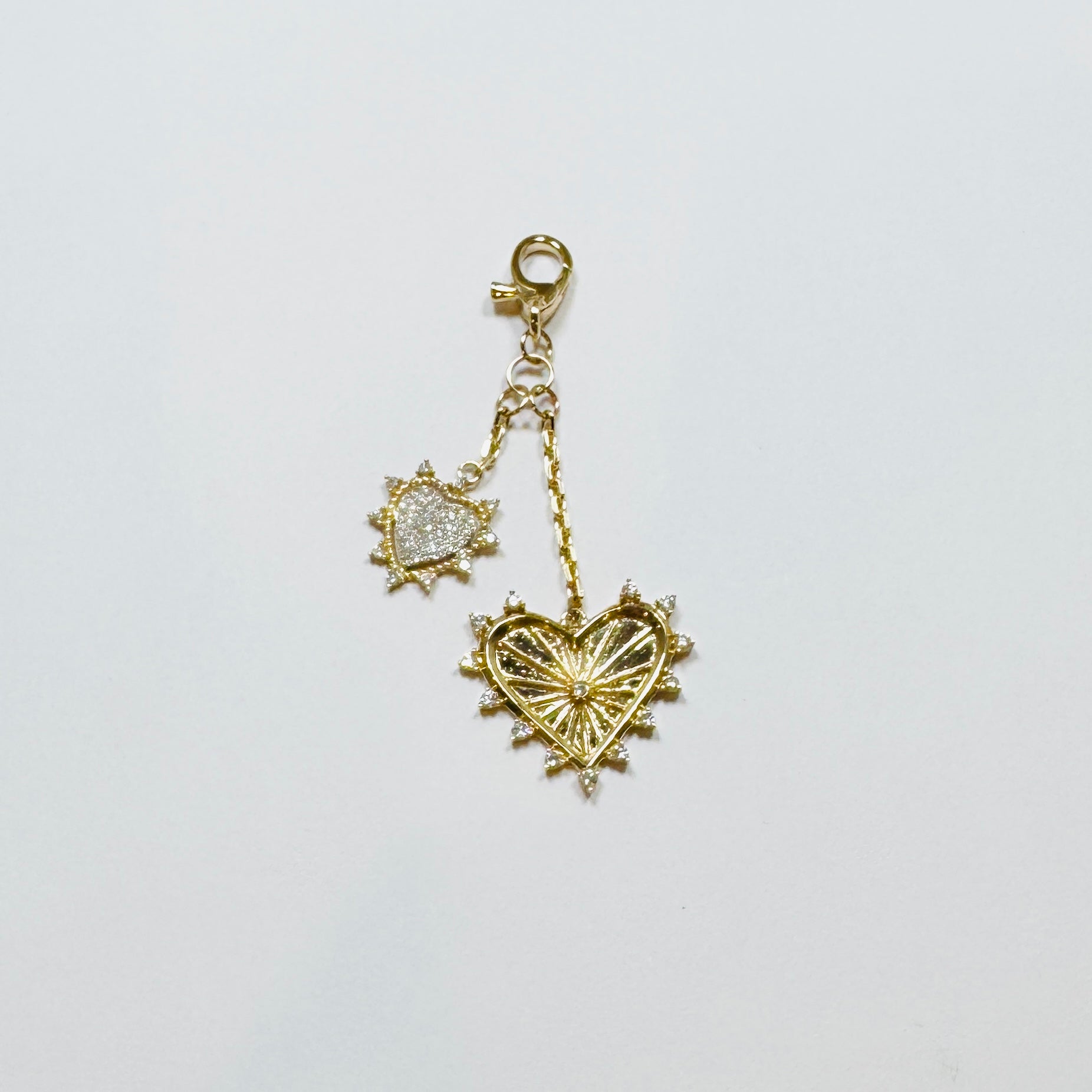 double heart charm pendant