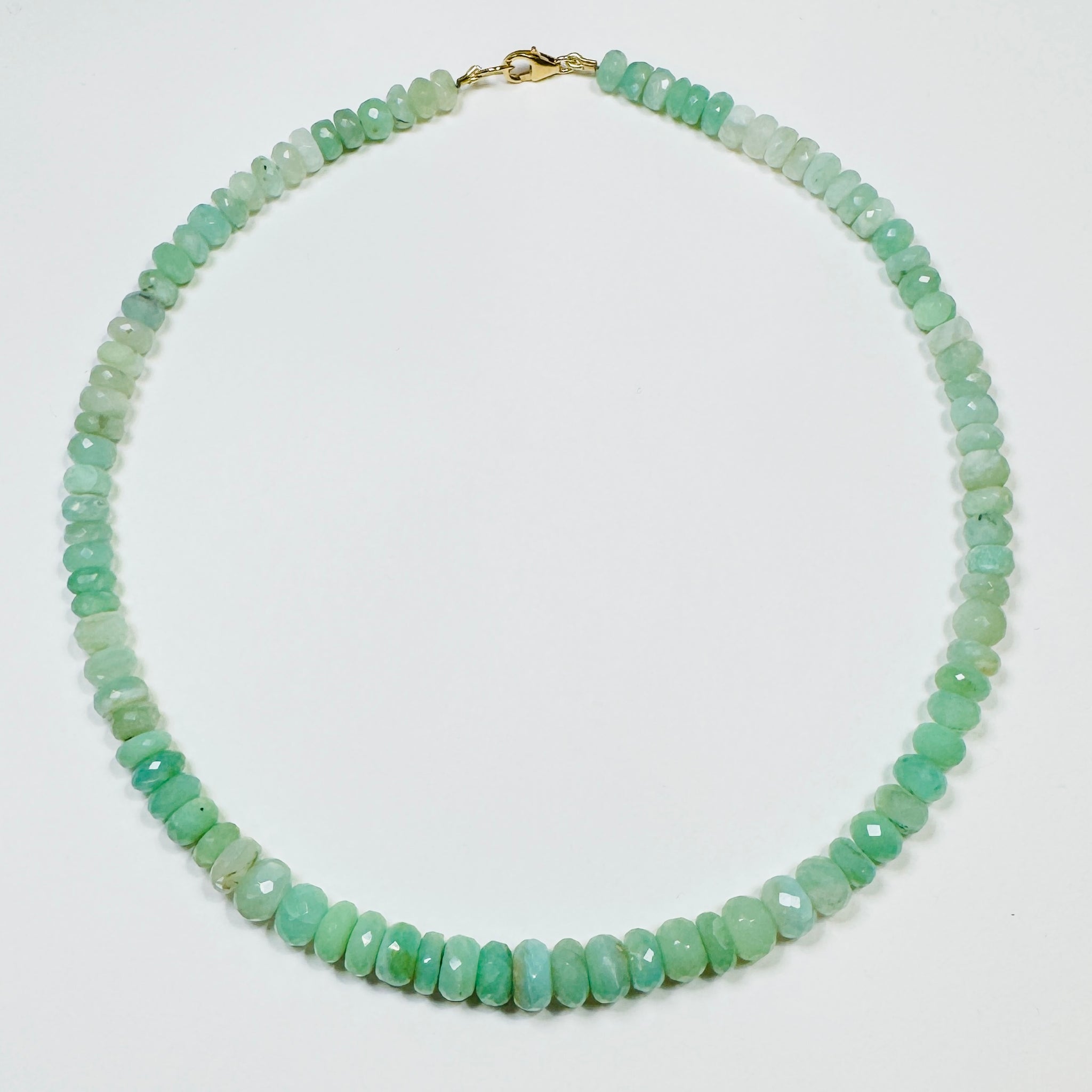 faceted mint opal candy necklace