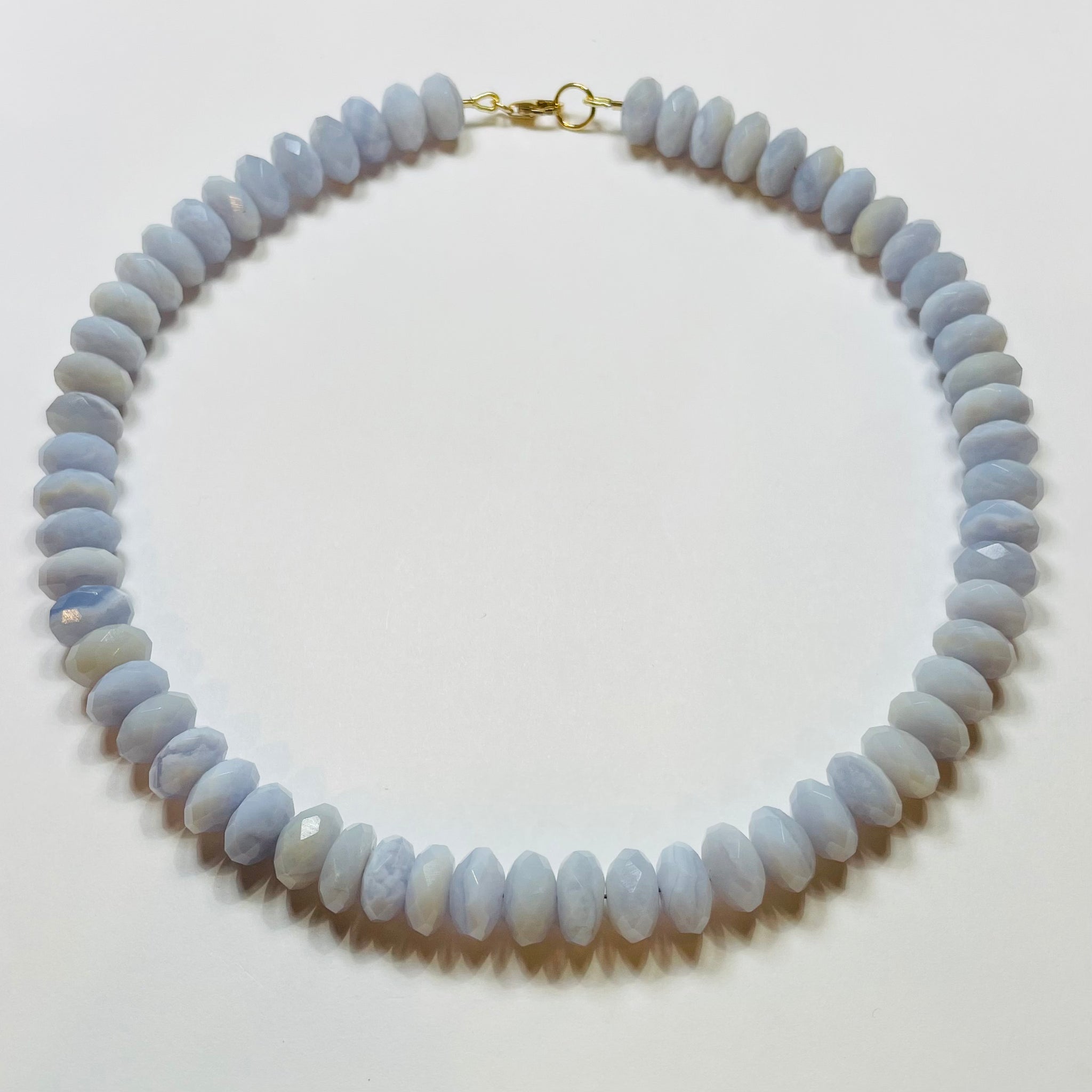 german cut faceted calcedony candy necklace