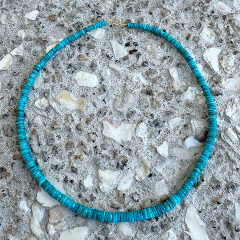 turquoise heishi necklace