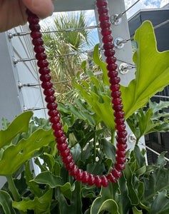 Garnet colored agate candy necklace