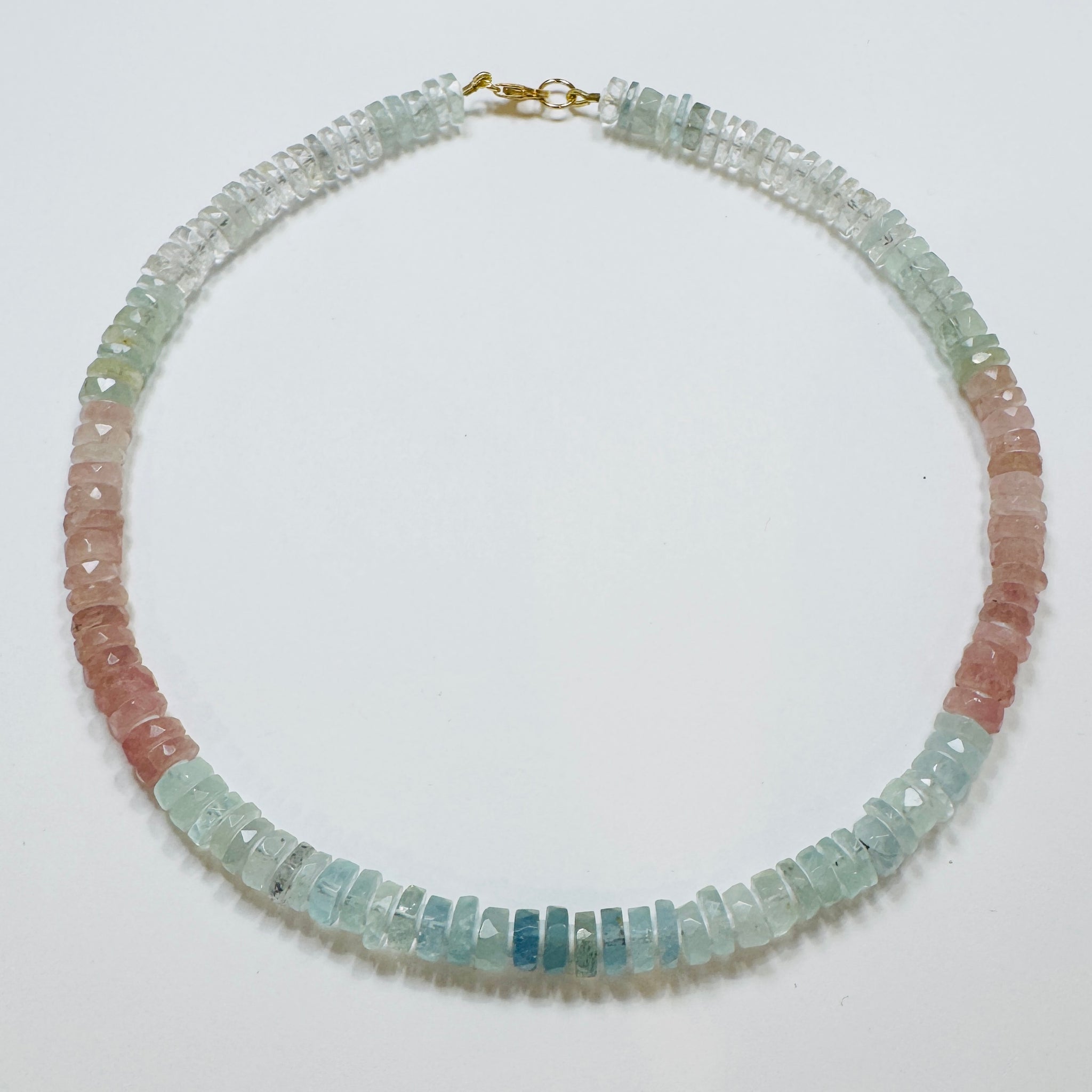 aquamarine cotton candy necklace with spacers