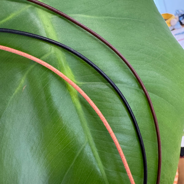 14 kt gold leather cord chain